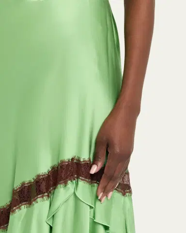 Diane von Furstenberg Sylvie Lace-Inset Satin Midi Skirt | Thumbnail 5 Diane von Furstenberg Sylvie Lace-Inset Satin Midi Skirt | Thumbnail 5