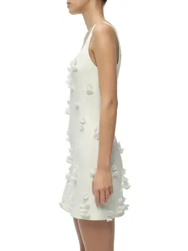 Simkhai Women's Cailinn Appliqué Linen-Blend Minidress - White - Size 14 | Thumbnail 3 Simkhai Women's Cailinn Appliqué Linen-Blend Minidress - White - Size 14 | Thumbnail 3