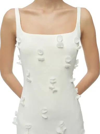Simkhai Women's Cailinn Appliqué Linen-Blend Minidress - White - Size 14 | Thumbnail 6 Simkhai Women's Cailinn Appliqué Linen-Blend Minidress - White - Size 14 | Thumbnail 6