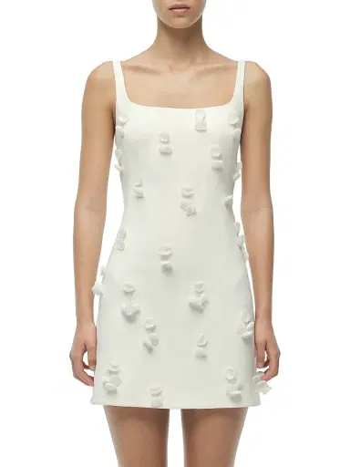 Simkhai Women's Cailinn Appliqué Linen-Blend Minidress - White - Size 14 | Thumbnail 1 Simkhai Women's Cailinn Appliqué Linen-Blend Minidress - White - Size 14 | Thumbnail 1