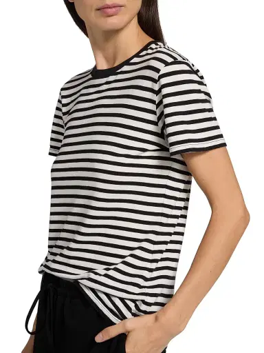 Nili Lotan Women's Lana Crewneck T-Shirt - Black Ivory Stripe - Size XL | Thumbnail 6 Nili Lotan Women's Lana Crewneck T-Shirt - Black Ivory Stripe - Size XL | Thumbnail 6