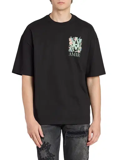 Amiri Men's MA Floral Logo Oversized T-Shirt - Black | Thumbnail 3 Amiri Men's MA Floral Logo Oversized T-Shirt - Black | Thumbnail 3