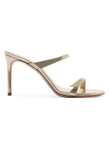 Alexandre Birman Women's Tita 85MM Metallic Leather Sandals - Yellow - Size 11 | Thumbnail 1 Alexandre Birman Women's Tita 85MM Metallic Leather Sandals - Yellow - Size 11 | Thumbnail 1