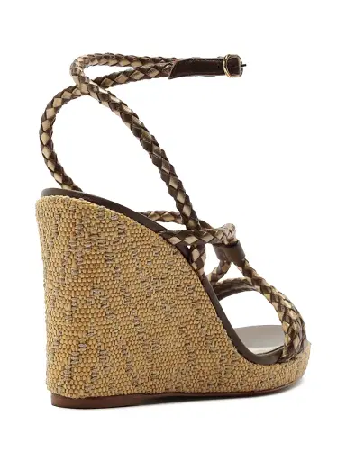 Alexandre Birman Women's Elba 100MM Leather Wedge Sandals - Marrone - Size 11.5 | Thumbnail 3 Alexandre Birman Women's Elba 100MM Leather Wedge Sandals - Marrone - Size 11.5 | Thumbnail 3