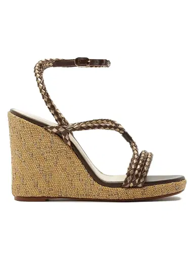 Alexandre Birman Women's Elba 100MM Leather Wedge Sandals - Marrone - Size 11.5 | Thumbnail 1 Alexandre Birman Women's Elba 100MM Leather Wedge Sandals - Marrone - Size 11.5 | Thumbnail 1