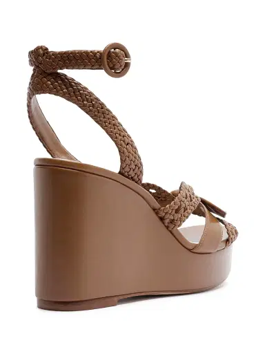 Alexandre Birman Women's Suelita 100MM Woven Raffia Platform Wedges - Espresso - Size 12 | Thumbnail 3 Alexandre Birman Women's Suelita 100MM Woven Raffia Platform Wedges - Espresso - Size 12 | Thumbnail 3