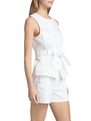 Cinq à Sept Women's Reenee Tie-Waist Denim Vest - White - Size XL | Thumbnail 4 Cinq à Sept Women's Reenee Tie-Waist Denim Vest - White - Size XL | Thumbnail 4