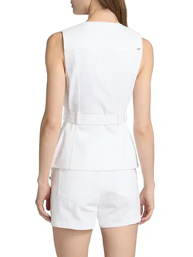 Cinq à Sept Women's Reenee Tie-Waist Denim Vest - White - Size XL | Thumbnail 5 Cinq à Sept Women's Reenee Tie-Waist Denim Vest - White - Size XL | Thumbnail 5