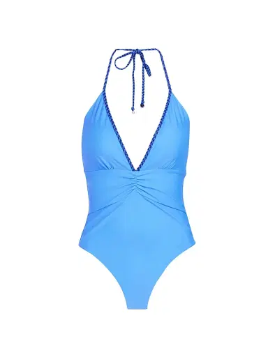 Ramy Brook Women's Madison Halterneck One-Piece Swimsuit - Blue | Thumbnail 1 Ramy Brook Women's Madison Halterneck One-Piece Swimsuit - Blue | Thumbnail 1