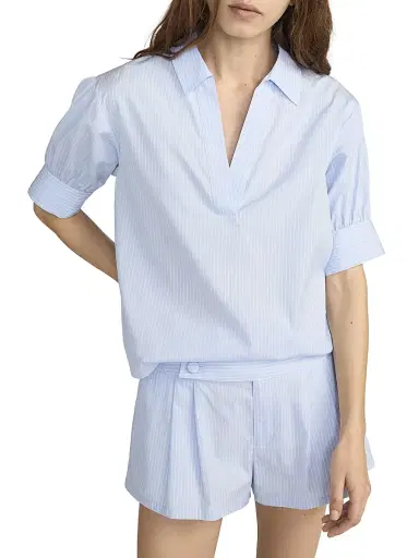 Frame Women's Striped Cotton Top | Thumbnail 4 Frame Women's Striped Cotton Top | Thumbnail 4
