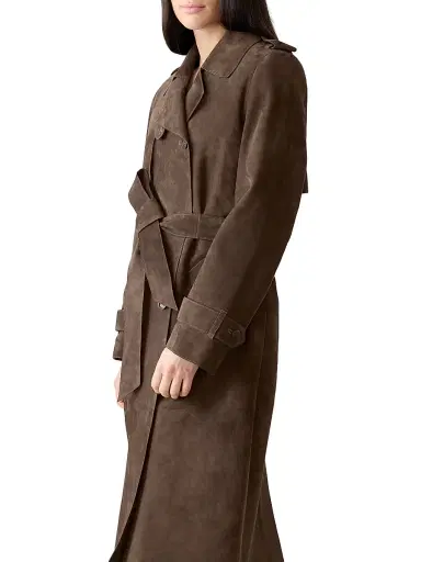 Mackage Women's Gael Suede Trench Coat - Umber - Size XL | Thumbnail 4 Mackage Women's Gael Suede Trench Coat - Umber - Size XL | Thumbnail 4