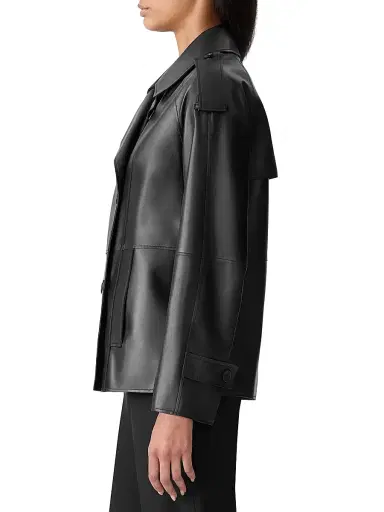 Mackage Women's Dolores Double-Breasted Leather Jacket - Black - Size Large | Thumbnail 4 Mackage Women's Dolores Double-Breasted Leather Jacket - Black - Size Large | Thumbnail 4
