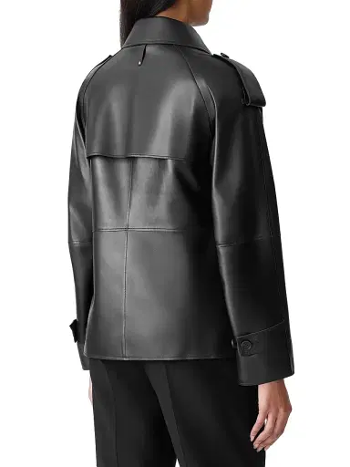 Mackage Women's Dolores Double-Breasted Leather Jacket - Black - Size Large | Thumbnail 5 Mackage Women's Dolores Double-Breasted Leather Jacket - Black - Size Large | Thumbnail 5