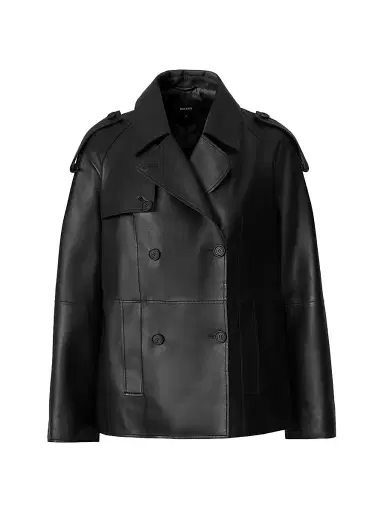 Mackage Women's Dolores Double-Breasted Leather Jacket - Black - Size Large | Thumbnail 1 Mackage Women's Dolores Double-Breasted Leather Jacket - Black - Size Large | Thumbnail 1