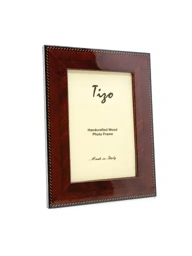 Tizo Inlaid Wood Braid Border Frame - Brown - Size 5 x 7 | Thumbnail 2 Tizo Inlaid Wood Braid Border Frame - Brown - Size 5 x 7 | Thumbnail 2