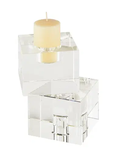 Tizo Clear Crystal Cubes Small Candleholder - Clear | Thumbnail 3 Tizo Clear Crystal Cubes Small Candleholder - Clear | Thumbnail 3