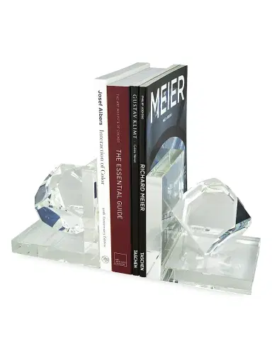 Tizo Clear Crystal Bookend Pair - Clear | Thumbnail 2 Tizo Clear Crystal Bookend Pair - Clear | Thumbnail 2