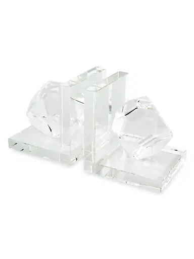 Tizo Clear Crystal Bookend Pair - Clear | Thumbnail 1 Tizo Clear Crystal Bookend Pair - Clear | Thumbnail 1