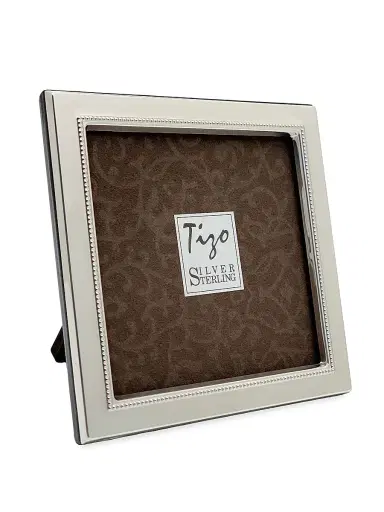 Tizo Sterling Silver Luxe Beaded Frame - Silver 3 X 3 | Thumbnail 1 Tizo Sterling Silver Luxe Beaded Frame - Silver 3 X 3 | Thumbnail 1
