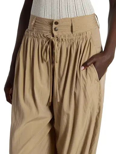 Isabel Marant Women's Inaya Pleated Drawstring Modal-Blend Pants - Khaki - Size 6 | Thumbnail 6 Isabel Marant Women's Inaya Pleated Drawstring Modal-Blend Pants - Khaki - Size 6 | Thumbnail 6