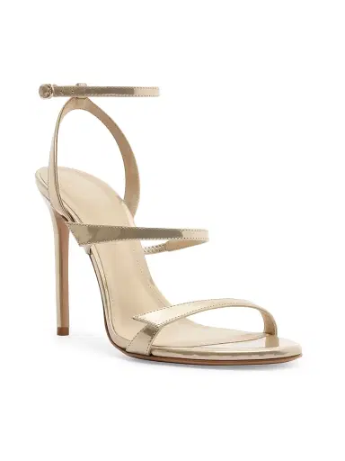 Alexandre Birman Women's Tita 0MM Metallic Leather Sandals - Yellow | Thumbnail 2 Alexandre Birman Women's Tita 0MM Metallic Leather Sandals - Yellow | Thumbnail 2