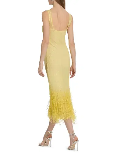 Simkhai Women's Irisa Ombré Beaded Midi-Dress - Buttercream - Size 10 | Thumbnail 5 Simkhai Women's Irisa Ombré Beaded Midi-Dress - Buttercream - Size 10 | Thumbnail 5