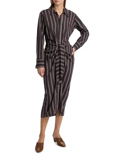 A.L.C. Women's Mila Striped Midi-Shirtdress - Night Blue Mint - Size 10 | Thumbnail 2 A.L.C. Women's Mila Striped Midi-Shirtdress - Night Blue Mint - Size 10 | Thumbnail 2