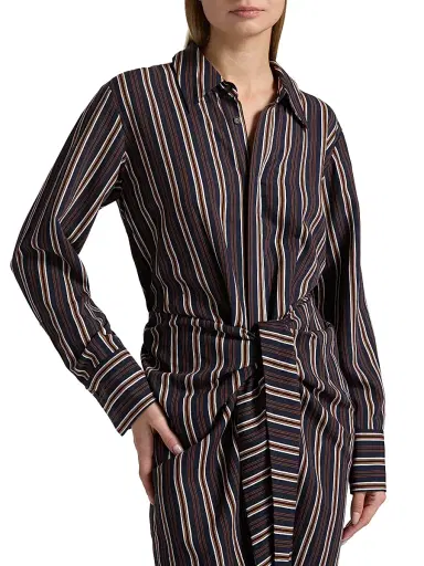 A.L.C. Women's Mila Striped Midi-Shirtdress - Night Blue Mint - Size 10 | Thumbnail 6 A.L.C. Women's Mila Striped Midi-Shirtdress - Night Blue Mint - Size 10 | Thumbnail 6