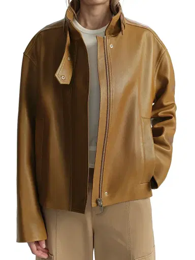 A.L.C. Women's Hudson Leather Jacket - Oiled Oak | Thumbnail 6 A.L.C. Women's Hudson Leather Jacket - Oiled Oak | Thumbnail 6