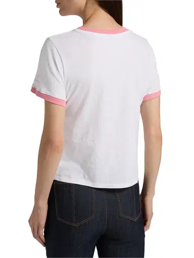 Cinq à Sept Women's Je Taime Paris Shrunken Ringer T-Shirt | Thumbnail 5 Cinq à Sept Women's Je Taime Paris Shrunken Ringer T-Shirt | Thumbnail 5