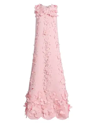 Badgley Mischka Women's Floral-Appliqué Embellished Gown - Blush | Thumbnail 1 Badgley Mischka Women's Floral-Appliqué Embellished Gown - Blush | Thumbnail 1