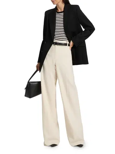 Nili Lotan Women's Rivers Wool Wide-Leg Pants - Stone | Thumbnail 2 Nili Lotan Women's Rivers Wool Wide-Leg Pants - Stone | Thumbnail 2