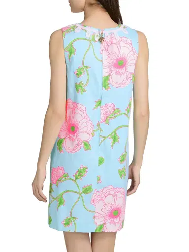 Lilly Pulitzer Women's Sidonie Floral Stretch Shift Minidress - Fresh Water Blue - Size 10 | Thumbnail 5 Lilly Pulitzer Women's Sidonie Floral Stretch Shift Minidress - Fresh Water Blue - Size 10 | Thumbnail 5