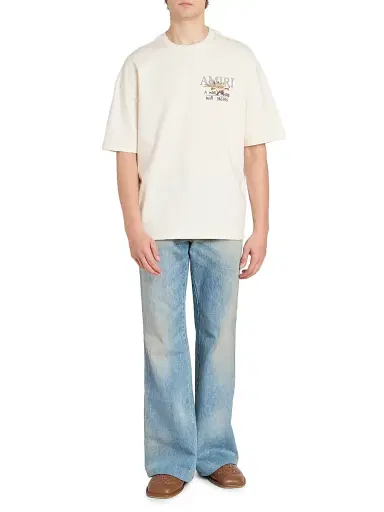 Amiri Men's Hope & Dreams Logo Oversized T-Shirt - Alabaster | Thumbnail 2 Amiri Men's Hope & Dreams Logo Oversized T-Shirt - Alabaster | Thumbnail 2