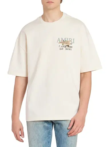 Amiri Men's Hope & Dreams Logo Oversized T-Shirt - Alabaster | Thumbnail 3 Amiri Men's Hope & Dreams Logo Oversized T-Shirt - Alabaster | Thumbnail 3