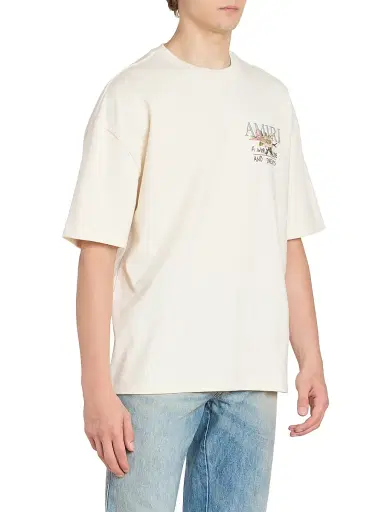 Amiri Men's Hope & Dreams Logo Oversized T-Shirt - Alabaster | Thumbnail 4 Amiri Men's Hope & Dreams Logo Oversized T-Shirt - Alabaster | Thumbnail 4