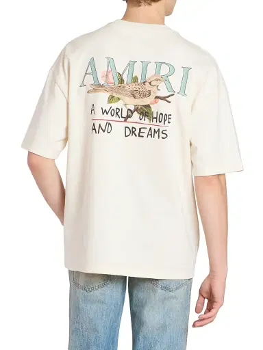 Amiri Men's Hope & Dreams Logo Oversized T-Shirt - Alabaster | Thumbnail 5 Amiri Men's Hope & Dreams Logo Oversized T-Shirt - Alabaster | Thumbnail 5