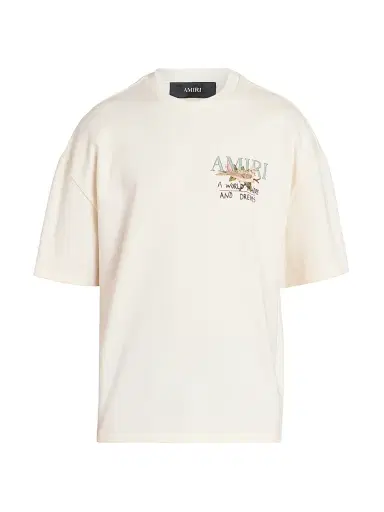 Amiri Men's Hope & Dreams Logo Oversized T-Shirt - Alabaster | Thumbnail 1 Amiri Men's Hope & Dreams Logo Oversized T-Shirt - Alabaster | Thumbnail 1
