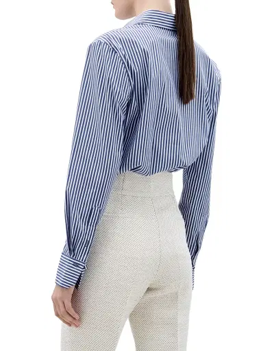 Silvia Tcherassi Women's Karole Cotton Floral Striped Blouse - Blue Stripes | Thumbnail 3 Silvia Tcherassi Women's Karole Cotton Floral Striped Blouse - Blue Stripes | Thumbnail 3