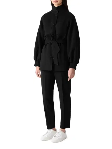 Mackage Women's Shania Tie-Waist Wool Jacket - Black - Size XL | Thumbnail 2 Mackage Women's Shania Tie-Waist Wool Jacket - Black - Size XL | Thumbnail 2