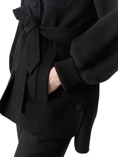 Mackage Women's Shania Tie-Waist Wool Jacket - Black - Size XL | Thumbnail 6 Mackage Women's Shania Tie-Waist Wool Jacket - Black - Size XL | Thumbnail 6