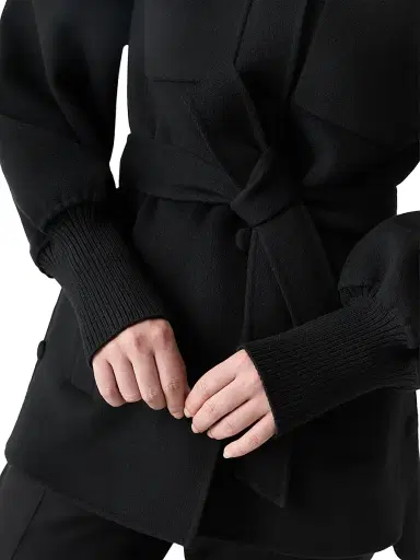 Mackage Women's Shania Tie-Waist Wool Jacket - Black - Size XL | Thumbnail 7 Mackage Women's Shania Tie-Waist Wool Jacket - Black - Size XL | Thumbnail 7