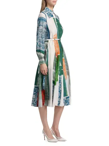 Jason Wu Collection Women's Platter Artwork Silk Shirtdress - Blue Green Multi | Thumbnail 4 Jason Wu Collection Women's Platter Artwork Silk Shirtdress - Blue Green Multi | Thumbnail 4