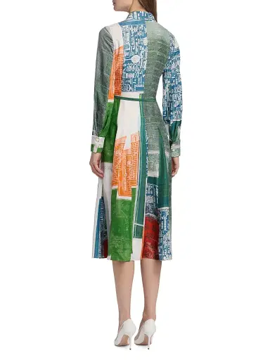 Jason Wu Collection Women's Platter Artwork Silk Shirtdress - Blue Green Multi | Thumbnail 5 Jason Wu Collection Women's Platter Artwork Silk Shirtdress - Blue Green Multi | Thumbnail 5