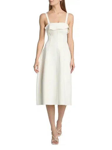 Proenza Schouler Women's Blanca Compact Ruffle Dress - Off White - Size Large | Thumbnail 2 Proenza Schouler Women's Blanca Compact Ruffle Dress - Off White - Size Large | Thumbnail 2