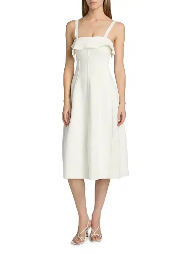 Proenza Schouler Women's Blanca Compact Ruffle Dress - Off White - Size Large | Thumbnail 3 Proenza Schouler Women's Blanca Compact Ruffle Dress - Off White - Size Large | Thumbnail 3