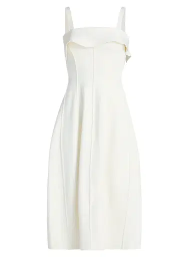 Proenza Schouler Women's Blanca Compact Ruffle Dress - Off White - Size Large | Thumbnail 1 Proenza Schouler Women's Blanca Compact Ruffle Dress - Off White - Size Large | Thumbnail 1