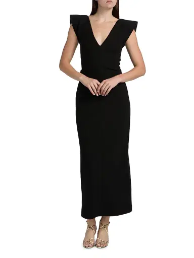 Proenza Schouler Women's Mariam Flutter-Sleeve Maxi Dress - Black - Size 6 | Thumbnail 2 Proenza Schouler Women's Mariam Flutter-Sleeve Maxi Dress - Black - Size 6 | Thumbnail 2