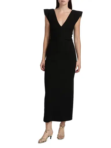 Proenza Schouler Women's Mariam Flutter-Sleeve Maxi Dress - Black - Size 6 | Thumbnail 3 Proenza Schouler Women's Mariam Flutter-Sleeve Maxi Dress - Black - Size 6 | Thumbnail 3
