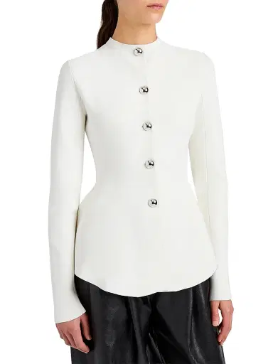 Proenza Schouler Women's Dasha Peplum Jacket - Off White - Size Large | Thumbnail 3 Proenza Schouler Women's Dasha Peplum Jacket - Off White - Size Large | Thumbnail 3